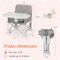 Babyjoy Baby Travel Booster Seat with Double Tray Portable Folding Toddler Dining Chair Gray/Blue